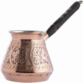 CopperBull THICKEST Solid Hammered Copper Turkish Greek Arabic Coffee Pot