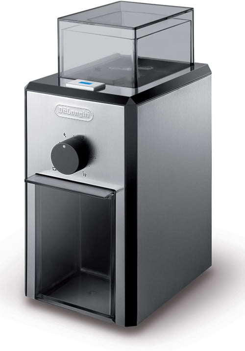 DeLonghi Stainless Steel Burr Coffee Grinder With Grind Selector And Quantity Control