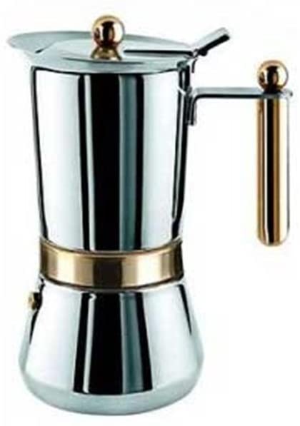 Vev-Vigano Vespress Oro 6-Espresso Cup Stainless Steel Stovetop Espresso Maker