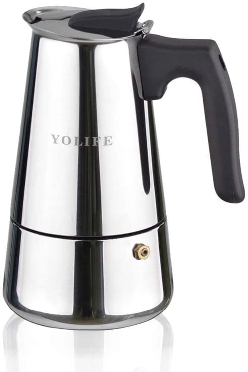 YOLIFE Stovetop Espresso Maker,Stainless Steel Italian Coffee Moka Pot for Small Induction