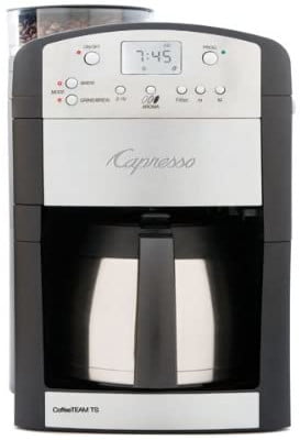 Capresso 465 CoffeeTeam TS 10-Cup Digital Coffeemaker with Conical Burr Grinder
