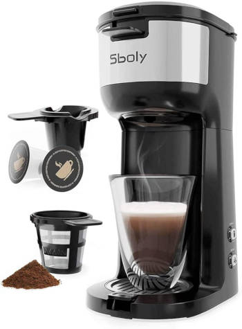 Coffee Maker, Sboly Single Serve Brewer for K-Cup Pod & Ground Coffee